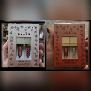 Stila Beauty Boss Kitten Chic & Sheer Power Red Lipgloss Duos, New